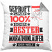Marathonläufer Geschenk Lustiger Spruch für Marathonläufer Geschenkidee Bester Marathonläufer Der WeltKissen mit Füllung 40x40 (Grau) Grau Trendation