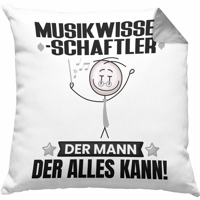 Musikwissenschaftler Kissen mit Füllung 40x40 Geschenk für Musikwissenschaftler Der Mann Der Alles Kann Geschenkidee zum Geburtstag (Grau) Grau Trendation