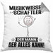 Musikwissenschaftler Kissen mit Füllung 40x40 Geschenk für Musikwissenschaftler Der Mann Der Alles Kann Geschenkidee zum Geburtstag (Grau) Grau Trendation