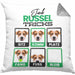 Jack Russel Besitzer Kissen mit Füllung 40x40 Geschenk Lustiger Spruch Geschenkidee Jack Russel Tricks Bleib (Grau) Grau Trendation