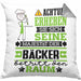 Bäcker Geschenk Kissen mit Füllung 40x40 Lustiger Spruch Erheben Sie Sich Der Bäcker Betritt den Raum (Grau) Grau Trendation