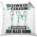 Schwiegercousin Kissen mit Füllung 40x40 Geschenk für Schwiegercousin Der Mann Der Alles Kann Geschenkidee zum Geburtstag (Grau) Grau Trendation