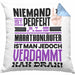 Marathonläufer Geschenk Kissen mit Füllung 40x40 Lustige Geschenkidee für Marathonläufer Geburtstag Niemand Ist Perfekt Aber Als Marathonläufer Ist Man Nah Dran (Grau) Blau Trendation