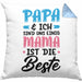 Mama Geschenk Kissen mit Füllung 40x40 Papa Und Ich Sind Uns Einig Mama Ist Die Beste Geschenkidee Muttertagsgeschenk von Sohn Tochter (Grau) Blau Trendation
