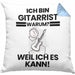 Gitarrist Geschenk Kissen mit Füllung 40x40 Lustiger Spruch Ich Bin Gitarrist Warum Weil Ich Es Kann Geschenkidee Bester Gitarrist Geburtstag (Grau) Blau Trendation