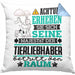 Tierwohlhaber Geschenk Kissen mit Füllung 40x40 Lustiger Spruch Erheben Sie Sich Der Tierwohlhaber Betritt den Raum (Grau) Blau Trendation