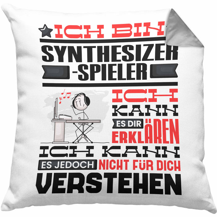 Synthesizer-Spieler Geschenk Kissen mit Füllung 40x40 Lustige Geschenkdiee für einen Synthesizer-Spieler Geburtstag Ich Bin Synthesizer-Spieler Ich Kann Es Dir Erklären Aber Nicht Für Dich Verstehen (Grau) Grau Trendation