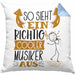 Musiker Kissen mit Füllung 40x40 Geschenk So Sieht Ein RIchtig Cooler Musiker Aus Geschenkidee Lustiger Spruch Geburtstag Musiklehrer (Grau) Blau Trendation