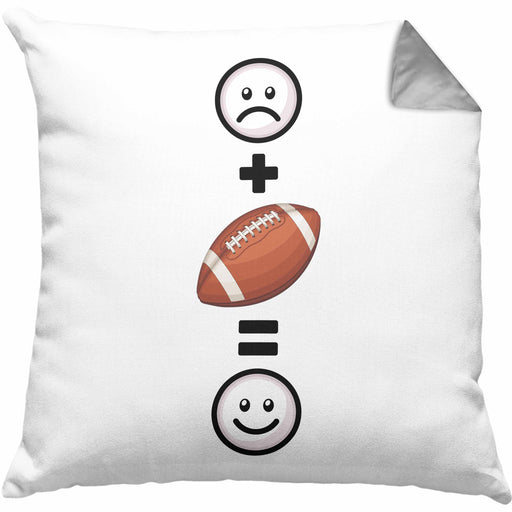 American Football Kissen mit Füllung 40x40 Geschenk für Footballspieler Lustige Geschenkidee :( + Football = :) Geburtstag (Grau) Grau Trendation