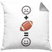 American Football Kissen mit Füllung 40x40 Geschenk für Footballspieler Lustige Geschenkidee :( + Football = :) Geburtstag (Grau) Grau Trendation