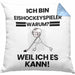 Eishockeyspieler Geschenk Kissen mit Füllung 40x40 Lustiger Spruch Ich Bin Eishockeyspieler Warum Weil Ich Es Kann Geschenkidee Bester Eishockeyspieler Geburtstag (Grau) Blau Trendation
