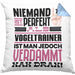 Vogeltrainer Geschenk Kissen mit Füllung 40x40 Lustige Geschenkidee für Vogeltrainer Geburtstag Niemand Ist Perfekt Aber Als Vogeltrainer Ist Man Nah Dran (Grau) Blau Trendation