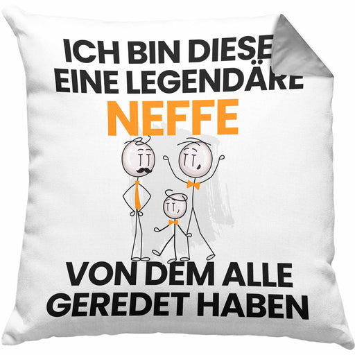 Neffe Geschenk Kissen mit Füllung 40x40 Lustige Geschenkidee Geburtstag für Neffe Ich Bin Dieser Legendäre Neffe Von Dem Alle Geredet Haben (Grau) Grau Trendation