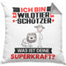 Wildtierschützer Kissen mit Füllung 40x40 Geschenk für Wildtierschützer Geburtstag Lustiger Spruch Was Ist Deine Superkraft (Grau) Grau Trendation