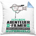Abenteuerfilmer Geschenk Kissen mit Füllung 40x40 Ich Bin Abenteuerfilmer Aber Sag Doch Einfach Superheld Lustige Geschenkdiee für Abenteuerfilmer (Grau) Blau Trendation
