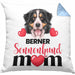 Berner Sennen Besitzer Mom Mama Kissen mit Füllung 40x40 Geschenk Lustiger Spruch Geschenkidee Berner Sennen Besitzerin (Grau) Blau Trendation