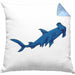 Kissen mit Füllung 40x40 mit Hammerhai und Haifisch Grafik Geschenk für Ozeanliebhaber (Grau) Blau Trendation