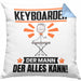 Keyboarder Kissen mit Füllung 40x40 Geschenk für Keyboarder Der Mann Der Alles Kann Geschenkidee zum Geburtstag (Grau) Blau Trendation