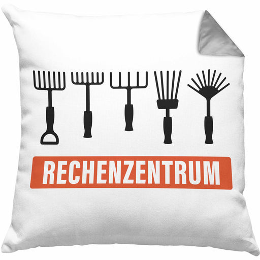 Rechenzentrum Gärtner Kissen mit Füllung 40x40 mit Spruch Garten Hobbygärtner Geschenk Lustig (Grau) Grau Trendation