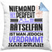 Rätselfan Geschenk Kissen mit Füllung 40x40 Lustige Geschenkidee für Rätselfan Geburtstag Niemand Ist Perfekt Aber Als Rätselfan Ist Man Nah Dran (Grau) Blau Trendation