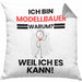 Modelbauer Geschenk Kissen mit Füllung 40x40 Lustiger Spruch Ich Bin Modelbauer Warum Weil Ich Es Kann Geschenkidee Bester Modelbauer Geburtstag (Grau) Grau Trendation