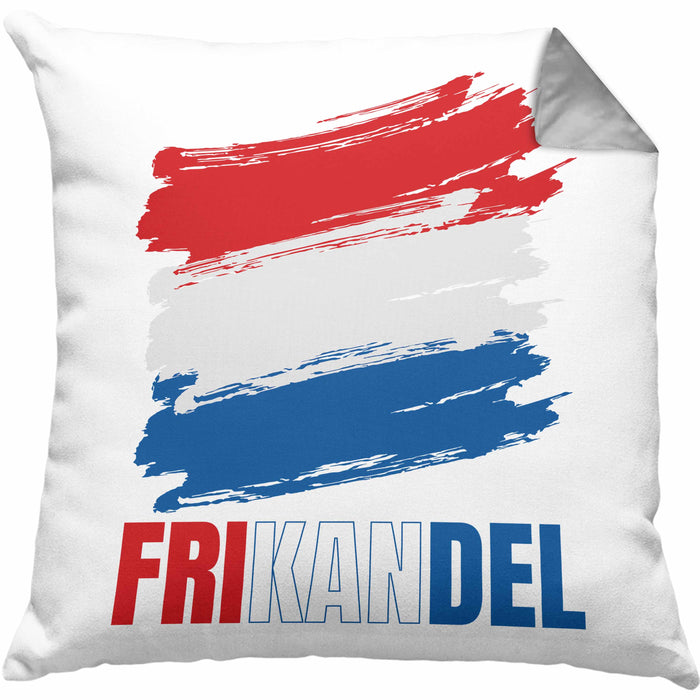 Holland Fan Kissen mit Füllung 40x40 Geschenk Holländer Frikande (Grau) Grau Trendation