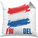 Holland Fan Kissen mit Füllung 40x40 Geschenk Holländer Frikande (Grau) Grau Trendation