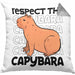Respect The Capybara Kissen mit Füllung 40x40 Capybara Tier Geschenk für Capybara Liebhaber (Grau) Grau Trendation