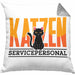 Katzen Servicepersonal Kissen mit Füllung 40x40 Geschenkidee Lustig Spruch Katzenbesitzer KatzenMama (Grau) Grau Trendation