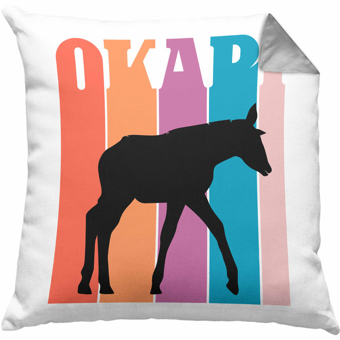 Lustige Okapi Kissen mit Füllung 40x40 Geschenk für Okapi Liebhaber Grafik (Grau) Grau Trendation