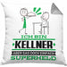 Kellner Geschenk Kissen mit Füllung 40x40 Ich Bin Kellner Aber Sag Doch Einfach Superheld Lustige Geschenkdiee für Kellner (Grau) Grau Trendation