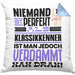 Klassikkenner Geschenk Kissen mit Füllung 40x40 Lustige Geschenkidee für Klassikkenner Geburtstag Niemand Ist Perfekt Aber Als Klassikkenner Ist Man Nah Dran (Grau) Blau Trendation