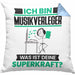 Musikverleger Kissen mit Füllung 40x40 Geschenk für Musikverleger Geburtstag Lustiger Spruch Was Ist Deine Superkraft (Grau) Blau Trendation