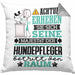 Hundepfleger Geschenk Kissen mit Füllung 40x40 Lustiger Spruch Erheben Sie Sich Der Hundepfleger Betritt den Raum (Grau) Grau Trendation