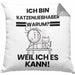 Katzenliebhaber Geschenk Kissen mit Füllung 40x40 Lustiger Spruch Ich Bin Katzenliebhaber Warum Weil Ich Es Kann Geschenkidee Bester Katzenliebhaber Geburtstag (Grau) Grau Trendation