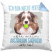 Australian Shepherd Besitzer Kissen mit Füllung 40x40 Geschenk Lustiger Spruch Geschenkidee Besitzerin Ich Bin Nicht toll Aber Mein Australian Shepherd Ist Es (Grau) Blau Trendation
