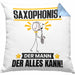 Saxophonist Kissen mit Füllung 40x40 Geschenk für Saxophonist Der Mann Der Alles Kann Geschenkidee zum Geburtstag (Grau) Blau Trendation