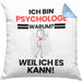 Psychologe Geschenk Kissen mit Füllung 40x40 Lustiger Spruch Ich Bin Psychologe Warum Weil Ich Es Kann Geschenkidee Bester Psychologe Geburtstag (Grau) Blau Trendation