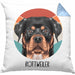 Rottweiler Besitzer Kissen mit Füllung 40x40 Geschenk Lustiger Spruch Geschenkidee Rottweiler Mama Papa (Grau) Blau Trendation