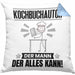 Kochbuchautor Kissen mit Füllung 40x40 Geschenk für Kochbuchautor Der Mann Der Alles Kann Geschenkidee zum Geburtstag (Grau) Blau Trendation