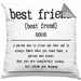 Bester Freund Beste Freundin Geschenk Kissen mit Füllung 40x40 Definition Lustiger Spruch BFF Beste Friends Häferl (Grau) Grau Trendation