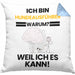 Hundeausführer Geschenk Kissen mit Füllung 40x40 Lustiger Spruch Ich Bin Hundeausführer Warum Weil Ich Es Kann Geschenkidee Bester Hundeausführer Geburtstag (Grau) Blau Trendation
