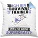 Survival-Trainer Kissen mit Füllung 40x40 Geschenk für Survival-Trainer Geburtstag Lustiger Spruch Was Ist Deine Superkraft (Grau) Blau Trendation