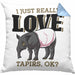 Lustige Tapir Kissen mit Füllung 40x40 Geschenk Tapir Liebhaber (Grau) Blau Trendation