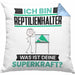 Reptilienhalter Kissen mit Füllung 40x40 Geschenk für Reptilienhalter Geburtstag Lustiger Spruch Was Ist Deine Superkraft (Grau) Blau Trendation