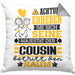 Cousin Geschenk Kissen mit Füllung 40x40 Lustiger Spruch Erheben Sie Sich Der Cousin Betritt den Raum (Grau) Grau Trendation
