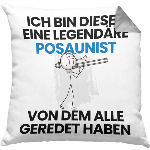 Posaunist Geschenk Kissen mit Füllung 40x40 Lustige Geschenkidee Geburtstag für Posaunist Ich Bin Dieser Legendäre Posaunist Von Dem Alle Geredet Haben (Grau) Grau Trendation