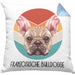 Französische Bulldogge Besitzer Kissen mit Füllung 40x40 Geschenk Lustiger Spruch Geschenkidee Französische Bulldogge Mama Papa (Grau) Blau Trendation