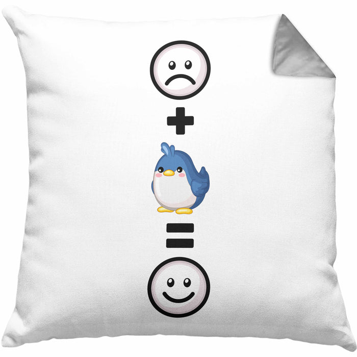 Vogel Kissen mit Füllung 40x40 Geschenk für Vogel Liebhaber :( + Vogel = :) Lustige Geschenkidee Geburtstag (Grau) Grau Trendation