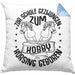 Hobbyhorse Kissen mit Füllung 40x40 Geschenk Hobby-Horsing Geschenkidee Mädchen (Grau) Blau Trendation